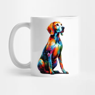 Vibrant American Leopard Hound in Splash Art Style Mug